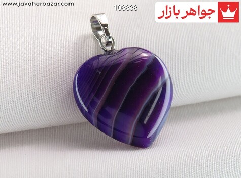 مدال عقیق طرح قلب - 108838