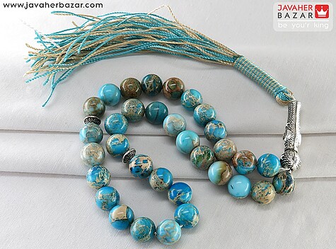 تسبیح فیروزه مصری 33 دانه خوش طرح - 109239