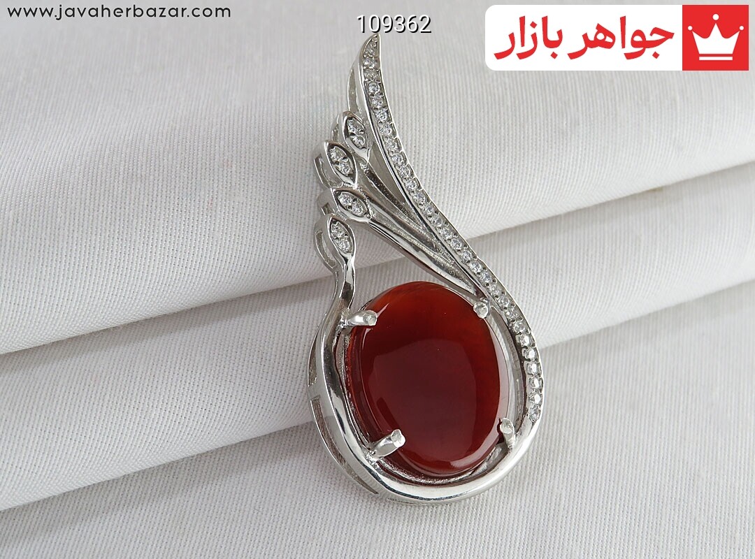 گردنبند نقره عقیق یمنی طرح مهدیس