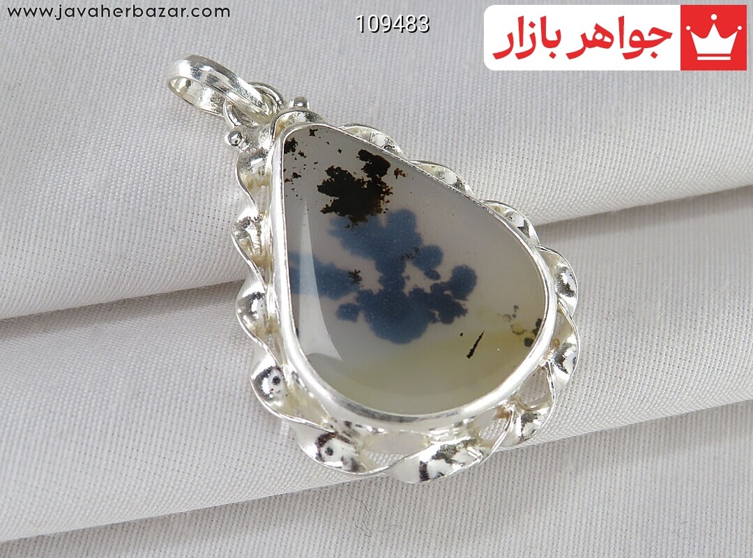 گردنبند نقره عقیق شجر دست ساز