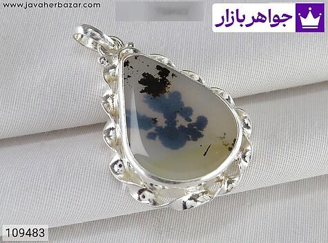مدال عقیق شجر زنانه مدال نقره عقیق شجر زنانه دست ساز - 109483