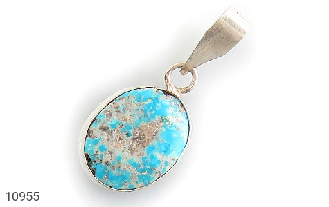مدال نقره فیروزه نیشابوری آبی زیبا دست ساز - 10955