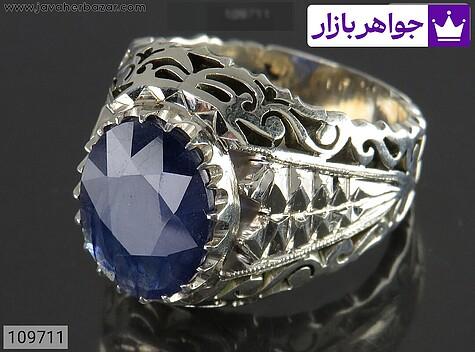 انگشتر نقره یاقوت اشرافی مردانه دست ساز - 109711