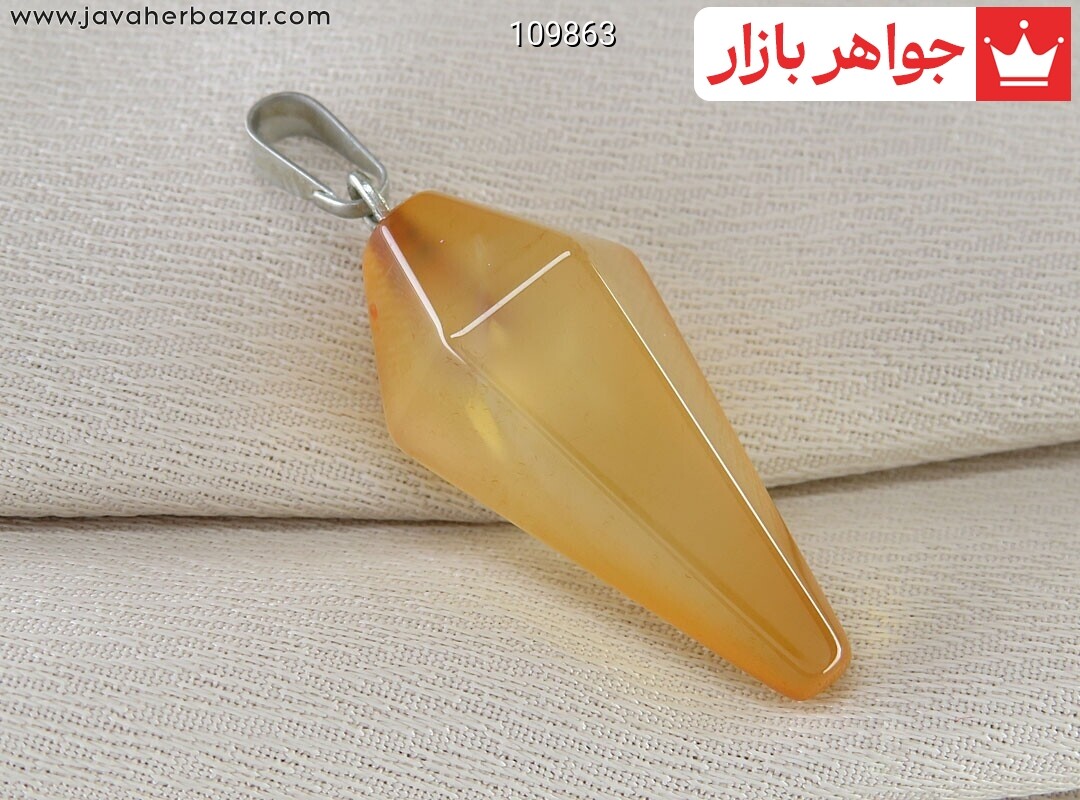 آویز عقیق نارنجی منشوری