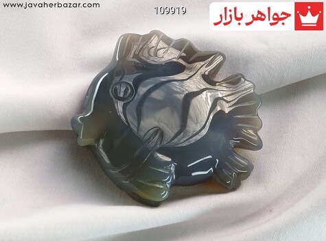 تندیس عقیق ژئود طرح ماهی تراش طبیعی کار دست