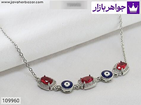 دستبند نقره یاقوت سنتاتیک زنانه - 109960