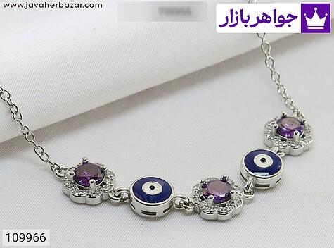 دستبند نقره طرح چشم زخم زنانه - 109966