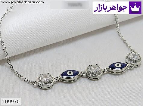 دستبند طرح چشم زخم زنانه زنانه دستبند نقره طرح چشم زخم زنانه - 109970