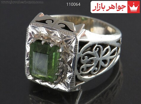 انگشتر نقره زبرجد فاخر مردانه دست ساز