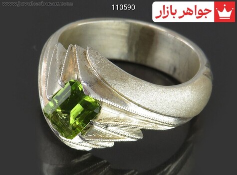 انگشتر نقره زبرجد جذاب مردانه دست ساز