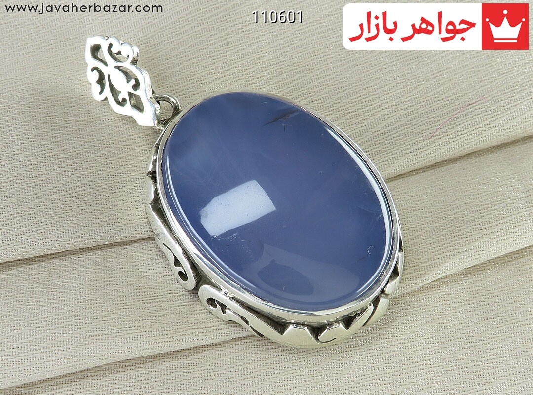 گردنبند نقره عقیق یمنی درشت درجه یک بسیار فاخر دست ساز