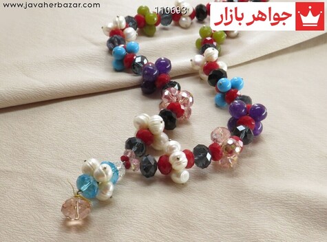 سینه ریز مروارید و جید و کریستال و شاه مقصود فیروزه سنتاتیک - 110693