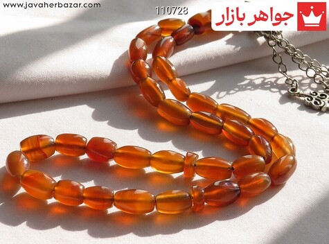 تسبیح عقیق یمنی نارنجی 33 دانه خوش دست - 110728