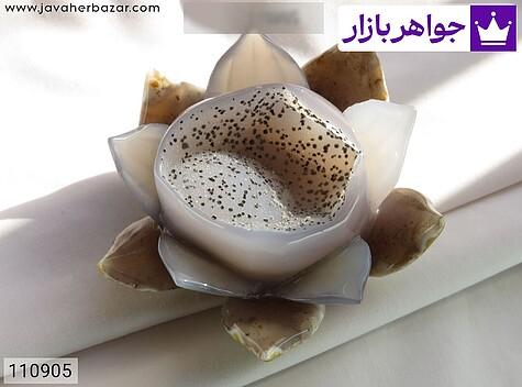 تندیس بنفش تندیس عقیق ژئود فاخر طرح گل تراش طبیعی دست - 110905