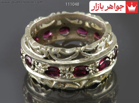 انگشتر نقره گارنت شیک سایز 63 مردانه دست ساز - 111048