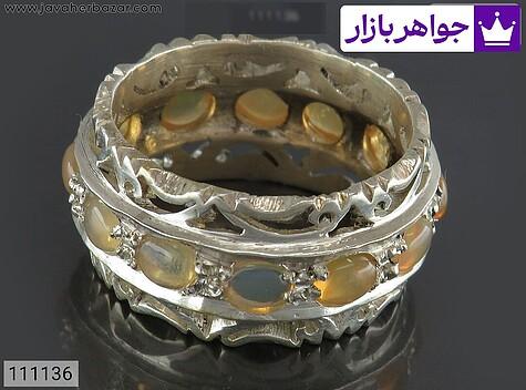 انگشتر نقره اپال جذاب مردانه دست ساز - 111136