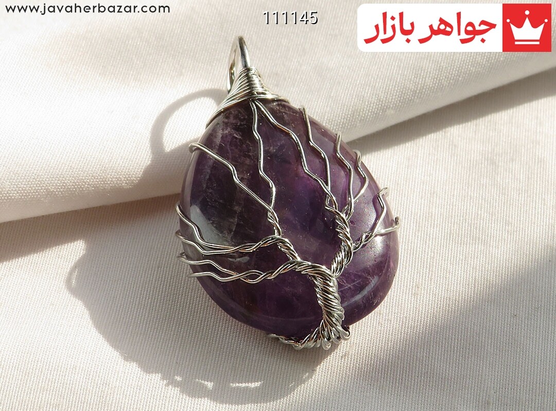 مدال استیل آمتیست بافرم درخت زندگی خوشرنگ