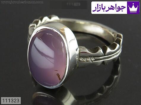 انگشتر نقره عقیق یمنی کبود مردانه دست ساز - 111323