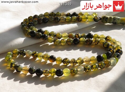 تسبیح عقیق سبز 101 دانه خوش طرح - 111349