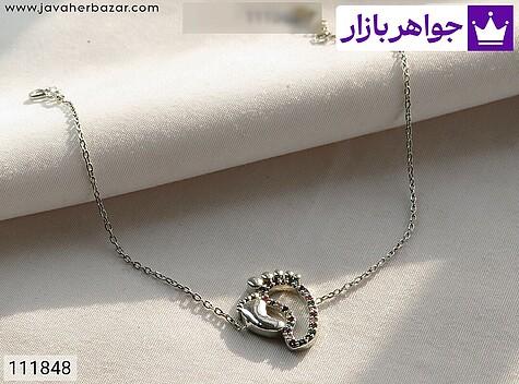 دستبند نقره زنانه دستبند نقره طرح پا زنانه - 111848