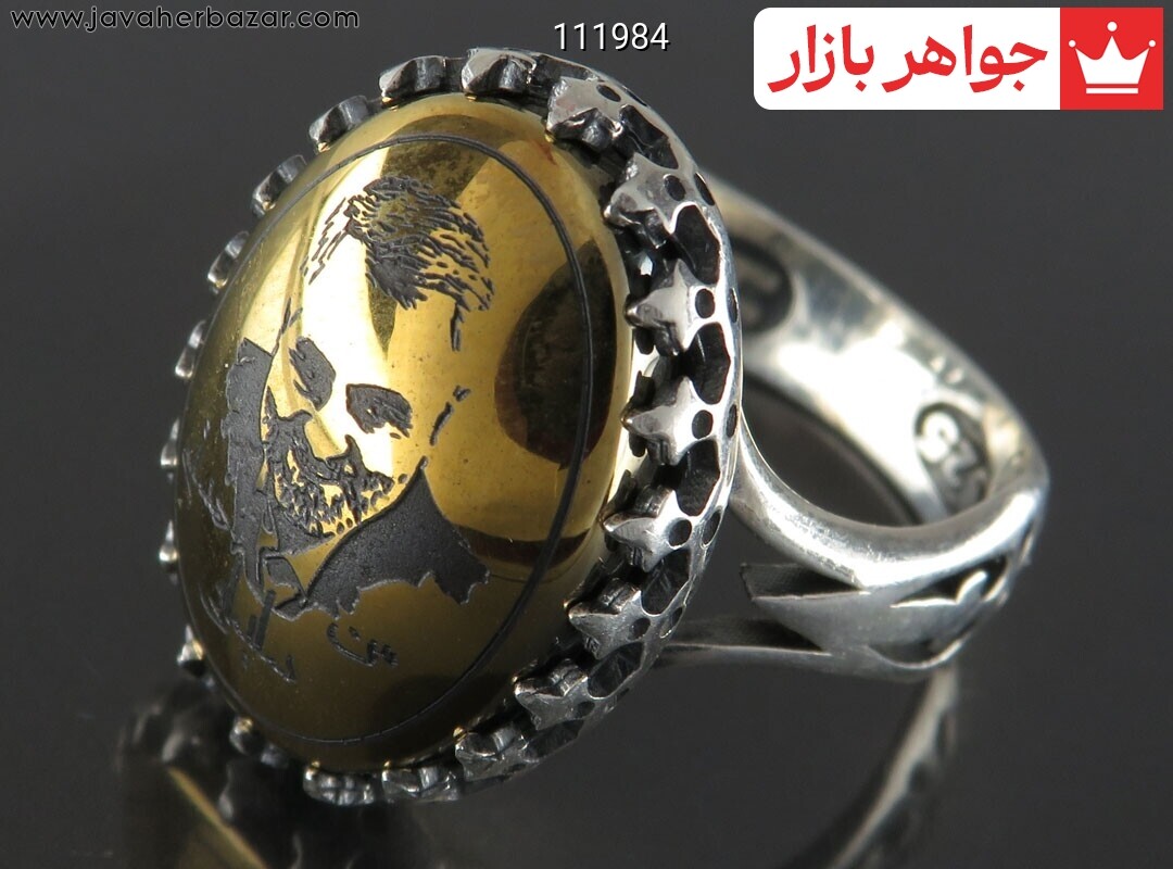انگشتر نقره حدید صینی شمایل سردار سلیمانی مردانه