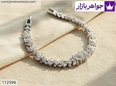 دستبند نقره زنانه دستبند نقره پرنسسی لوکس زنانه - 112596