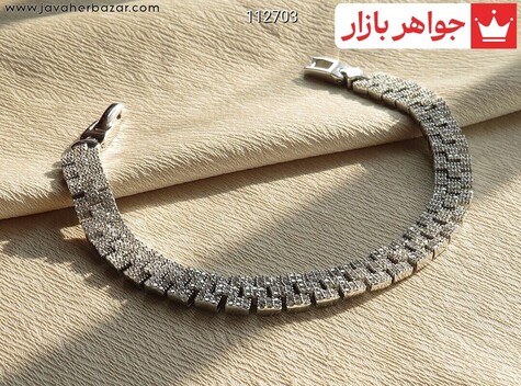 دستبند نقره طرح رولکس زنانه - 112703