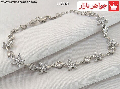 دستبند نقره طرح شاپرک زنانه - 112740