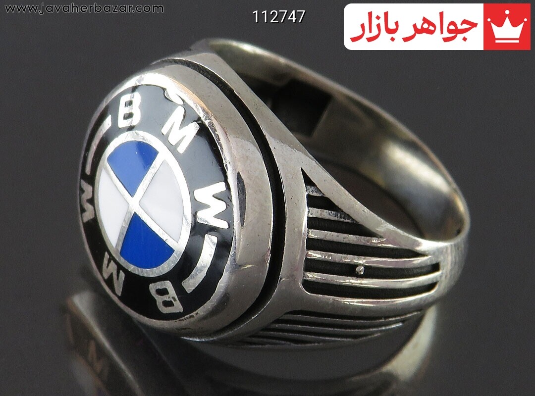 انگشتر نقره آرم BMW مردانه
