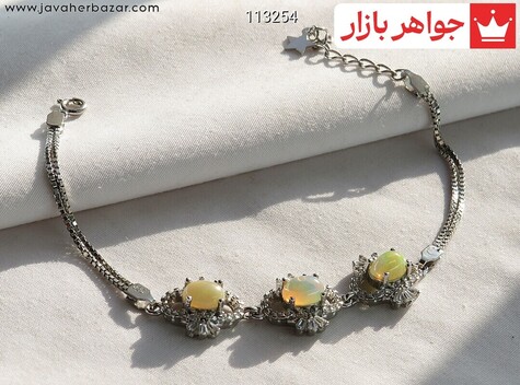 دستبند نقره اپال اتیوپی لوکس زنانه - 113254