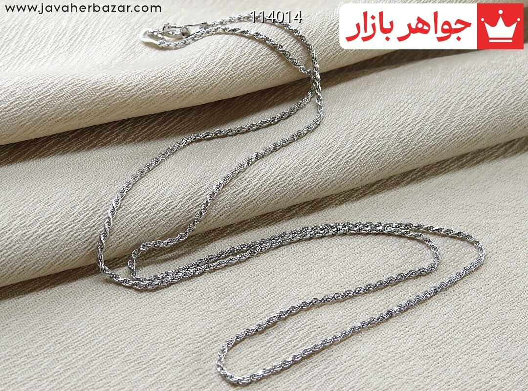 زنجیر نقره 40 سانتی طنابی زنانه ظریف