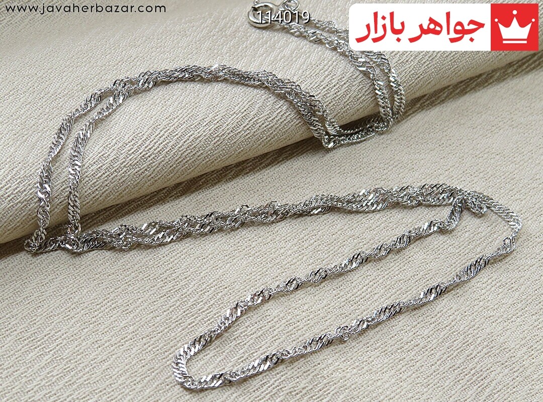 زنجیر نقره 47 سانتی کارتیر طنابی زنانه ایتالیایی ظریف