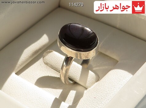 انگشتر نقره عقیق یمنی سیاه به همراه حرز امام جواد