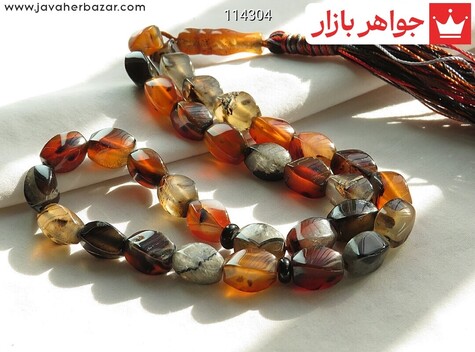 تسبیح عقیق 33 دانه سلیمانی تراش ممتاز - 114304