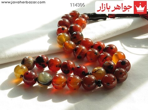تسبیح عقیق قرمز 33 دانه سلیمانی خوش دست - 114306
