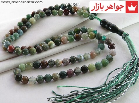 تسبیح عقیق سبز 101 دانه خزه ای - 114344