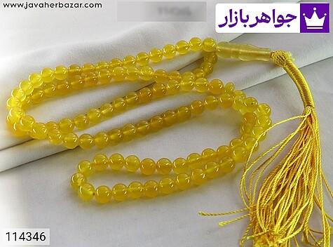 تسبیح جید زرد 101 دانه 6 میل [شرف الشمس] - 114346