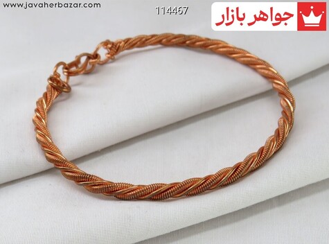 دستبند مس طرح پیچ زنانه - 114467