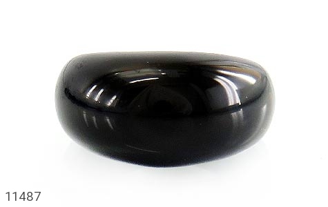 انگشتر عقیق سیاه حلقه سنگی - 11487
