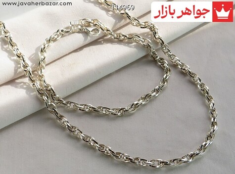 سرویس نقره زنجیر دستبند لوکس - 114969