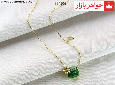 سینه ریز نقره موزانایت طرح پروانه ظریف - 115454