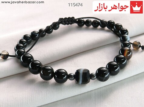 دستبند سنگی عقیق سلیمانی - 115474