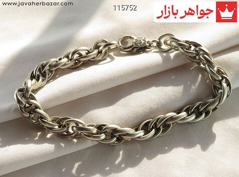 دستبند تیتانیوم حلقه ای طرح بافت زنانه