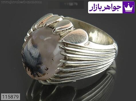 انگشتر نقره عقیق شجرتک درخت قاین مردانه دست ساز - 115879