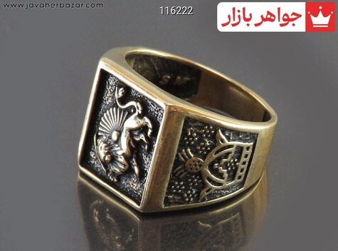 انگشتر طلاروس طرح شیر مردانه - 116222