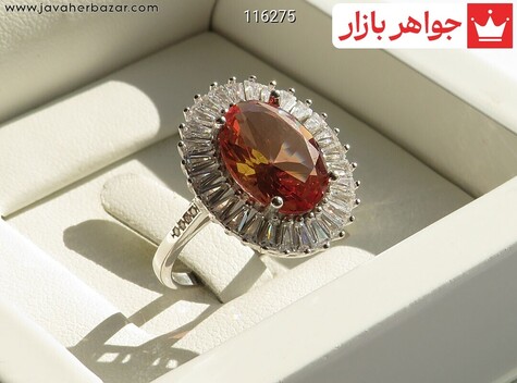 انگشتر نقره الکساندریت زولتانایت طرح ژاسمین زنانه - 116275