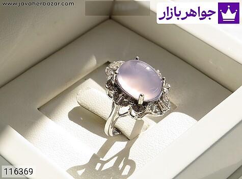 انگشتر عقیق یمنی زنانه انگشتر نقره عقیق یمنی کبود طرح کمند زنانه - 116369