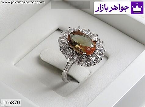 انگشتر نقره الکساندریت زولتانایت طرح ترمه زنانه - 116370