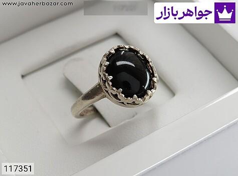 انگشتر عقیق سیاه زنانه انگشتر نقره عقیق سیاه زنانه - 117351