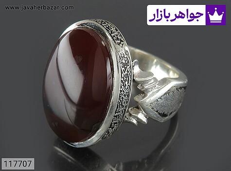 انگشتر نقره عقیق یمنی مردانه دست ساز - 117707